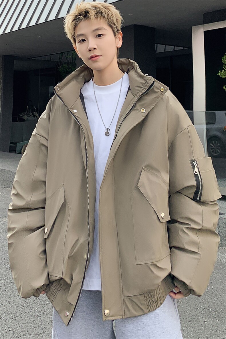 pu皮棉衣男冬季新款加厚棉服宽松面包服棉袄M7166P135控168,男装棉衣,电商A157