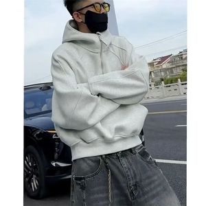 美式半拉链立领卫衣男女秋小众解构外套重磅连帽衫 SJ05 P51图片