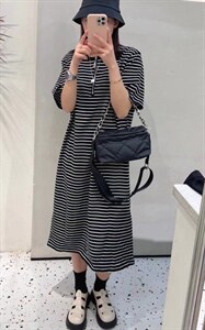 【现货］条纹连衣裙，女装连衣裙，酷巴黎