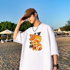 直播供货2025夏装新款纯棉印花短袖T恤A158-T2427-P18特价控28，男装T恤，电商A158