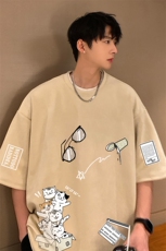 麂皮绒短袖t恤男大码半袖男JD82115-P25，男装T恤，电商A040