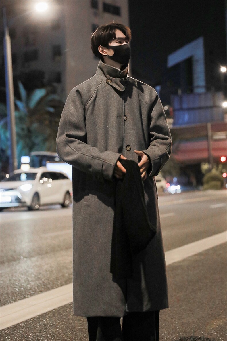 冬季厚款毛呢大衣外套男士呢大衣中长款韩版风衣Y3680-特P50,男装风衣,电商B295
