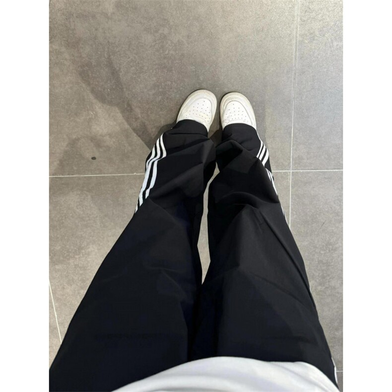 cleanfit美式三条杠织带休闲卫裤男生松弛感穿搭裤子弯刀直筒裤潮,男装工装外套,星座1007（原301D）