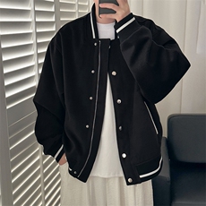 秋冬毛呢棒球服潮牌宽松呢子外套休闲夹克-AJ23058-P115，男装夹克，电商A351