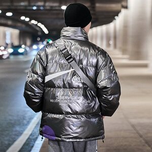 羽绒服男短款亮面防水冬季白鸭绒袄青年镭射外套潮 A436-912图片