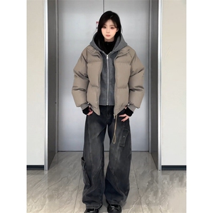 1506-1/MS60651/P119美式假两件连帽PU皮衣棉服男款冬季加厚百搭图片
