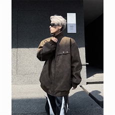 高品质新品痞帅男皮衣夹克超帅欧巴外套常规P138加棉P158，男装夹克，电商B319