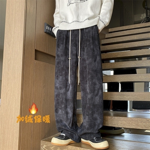 秋冬加绒加厚灯芯绒扎染休闲裤712-KK371P65图片