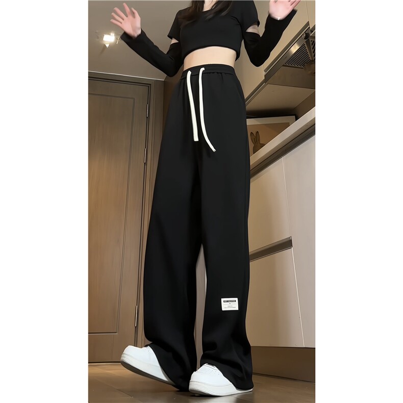 抖音品质春季新款INS垂感小标宽松直筒休闲裤B315-K24023-p50控68,男装休闲裤,电商B315