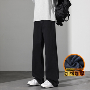 美式宽松微喇牛仔裤男休闲直筒阔腿裤复古长裤J8065-P45/加绒P55图片