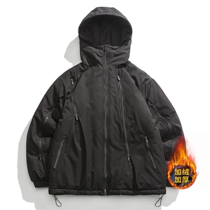 新款冬季日系机能风连帽工装潮流棉衣外套情侣百搭MY9087-P100图片