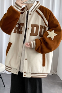冬款港风加棉加厚保暖棉衣外套毛巾绣棒球服男士8133-P120控价158图片