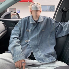 设计高级感飞机扣牛仔外套男春季潮牌痞帅复古青年夹克22188-p88，男装夹克，星座1008