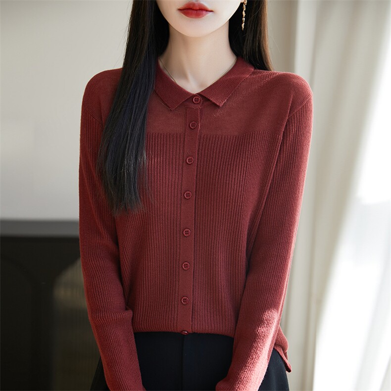 翻领毛衣外套女2025早春季新款洋气外搭毛衣针织开衫春秋披肩上衣,针织衫/毛衣,暖烁羊绒