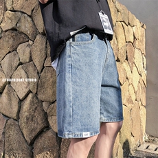 夏季牛仔短裤男潮牌宽松阔腿五分裤男韩版百搭直筒五分裤D507-p30，男装牛仔裤，星座1008-2