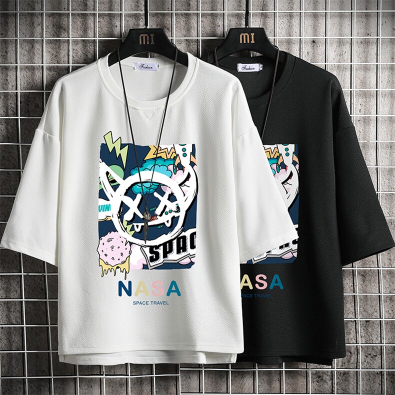 春夏季七分袖t恤男大码五分袖男短袖中袖网格挂拍Q11275-P30,男装T恤,电商A040A