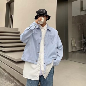 青春流行男夹克文艺潮外套俩件套刺绣带别针Q801P73图片
