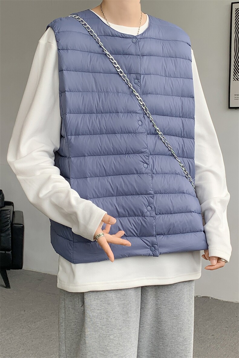 8XL-M轻薄羽绒服马甲男背心内胆90白鸭绒马夹外套YRFC07P98控138,男装背心/马甲,电商D206-1