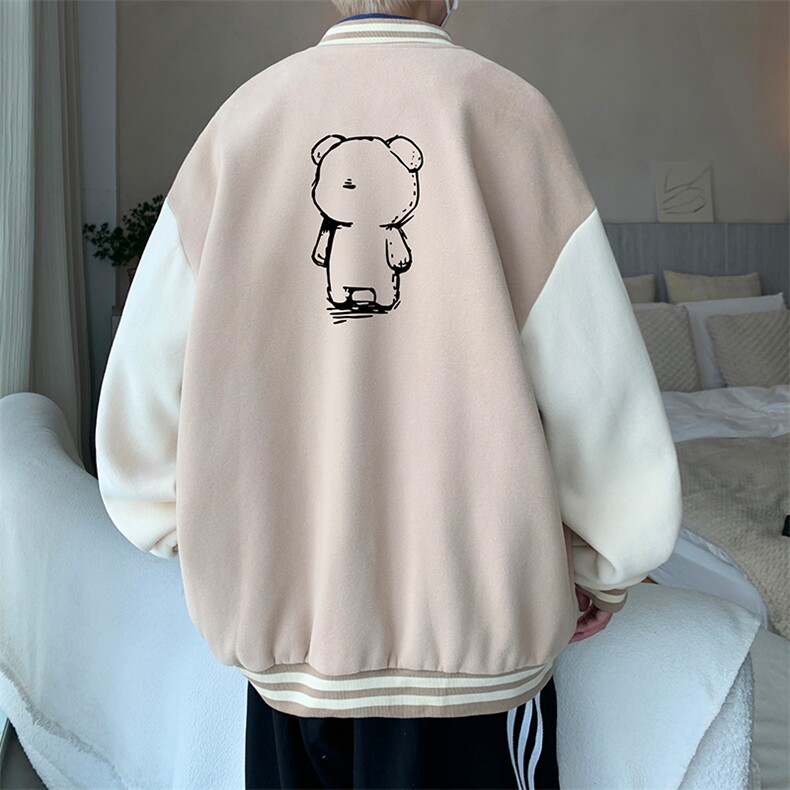 摇粒绒棒球服男大码开衫卫衣男夹克BF86339-P65,男装夹克,电商A040