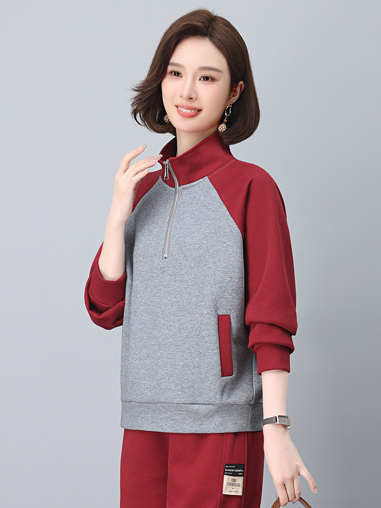 2025年春季时尚休闲撞色插兜立领上衣,女装短外套,依恋蒂丝