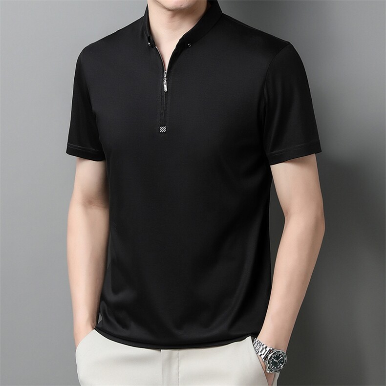 男士夏季短袖POLO衫2023新款时尚潮流简约纯棉短袖T恤男装上衣P50图片