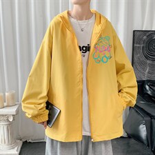 JK04-P45港风连帽夹克春季男潮流大码开衫男休闲外套男图片