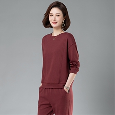 时尚百搭宽松显瘦长袖卫衣套装女春秋季新款休闲运动服两件套，女装卫衣/绒衫，阿丹