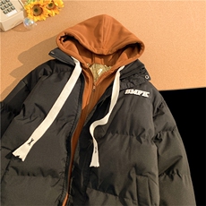 假两件加厚加绒情侣款百搭面包服棉衣715-6-MF101P118（控148），男装棉衣，星座715-6