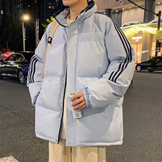 潮美式织带棉服冬季宽松加厚男女款立领上衣M01-P75，男装棉衣，星座308B-2