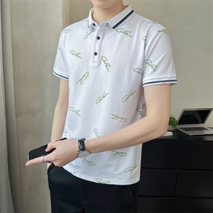 @店主风 新款Polo衫男印花袖T恤男士高品质半袖男装PT07-P45图片