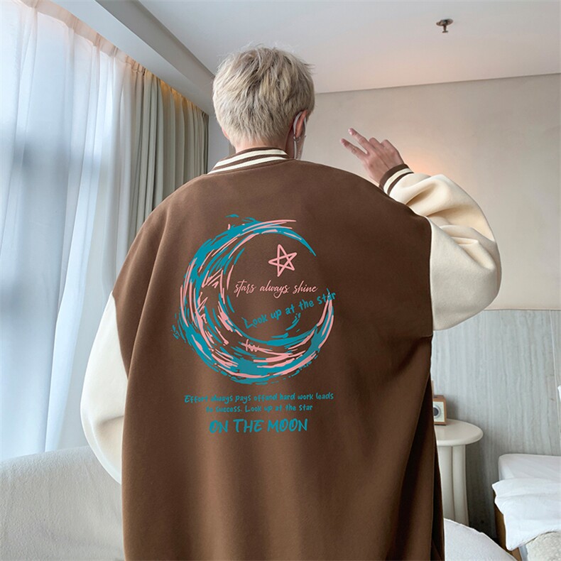 摇粒绒棒球服男大码开衫卫衣男夹克 BF86341-P65图片