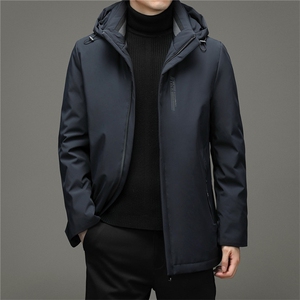 羽绒服男可脱卸帽中年男士休闲宽松爸爸2023冬装外套ZK2106-P305图片