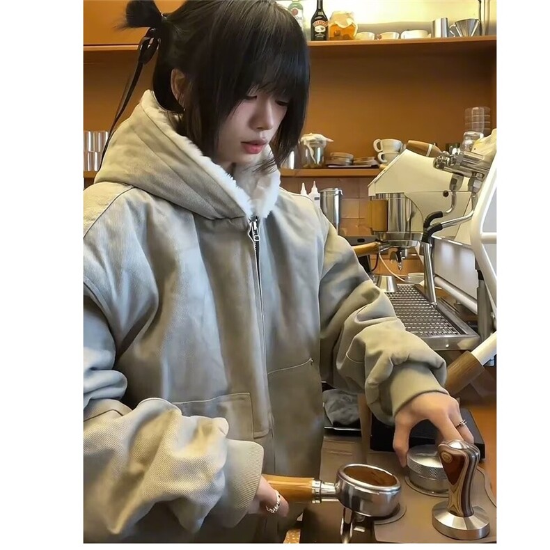 大理石座山雕仿水貂毛外套男冬季加绒加厚保暖棉服夹克M662P145图片