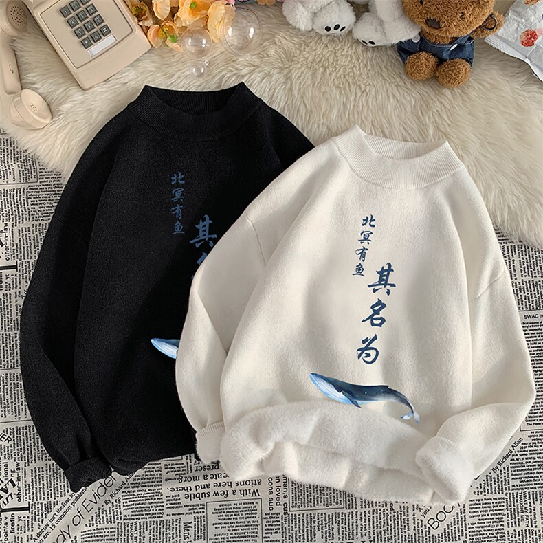 半高领毛衣男士大码针织衫男毛线衣男 M18261-P45 加绒款-P65图片
