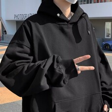 秋冬款欧美潮牌卫衣男潮高级感连帽美式高街解构外套情侣W08，女装短外套，星座1116A-1（原606A）