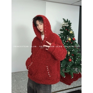 C316 WY8452 P78 秋冬新款红色过年圣诞毛毛衣卫衣针织时尚羊羔毛图片