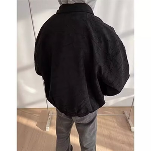 压褶裂纹风设计感长袖衬衫男生衬衣春秋款大码外套潮XJK62图片
