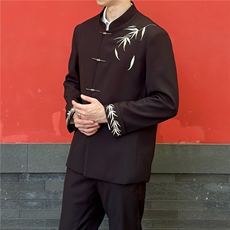 2026男士新中式dk外套男款翠竹订婚礼服夹克男风休闲西装毕业照，男装夹克，星座601-1