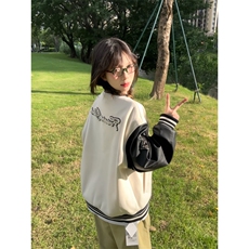 J9875-P77好质量钉珠刺绣撞色拼接棒球服夹克外套，男装夹克，星座617A-2