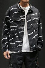 2021春秋季新日系大码男休闲字母印花潮流运动夹克外套J977-P75，男装夹克，电商A001