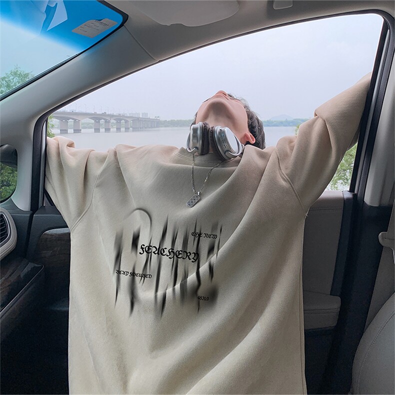 抖音得物高品质美式高街麂皮绒宽松圆领卫衣wyjp3859-特p35控69,男装卫衣,星座605(原A050)