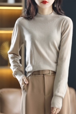 清仓断码羊绒衫女秋冬修身黑色毛衣半高领内搭羊毛针织打底衫加厚，女装羊毛衫，总能电商供货