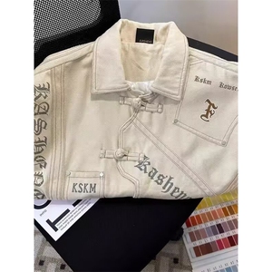 潮百搭气质新日系新中式重工刺绣纯棉印花夹克流行原宿HH6997 P85图片