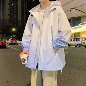 港风上衣渐变多拉链夹克宽松落肩拼色棒球服外套 JK830 P75图片