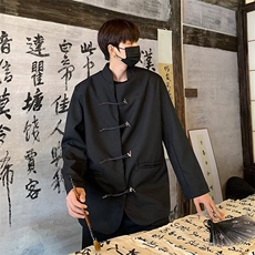 风秋款男立领西装金属绳扣新中式中山装西服外套JK0076P65，男装西服套装，星座1013-1