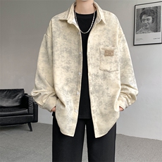 8XL-M秋冬款加绒加厚衬衫男做旧脏脏保暖外套大码衬衣CS29002P65，男装衬衫，电商B312
