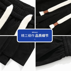 松弛慵懒风休闲裤子男秋宽松垂感阔腿裤简约直筒裤Q29156-特P35图片