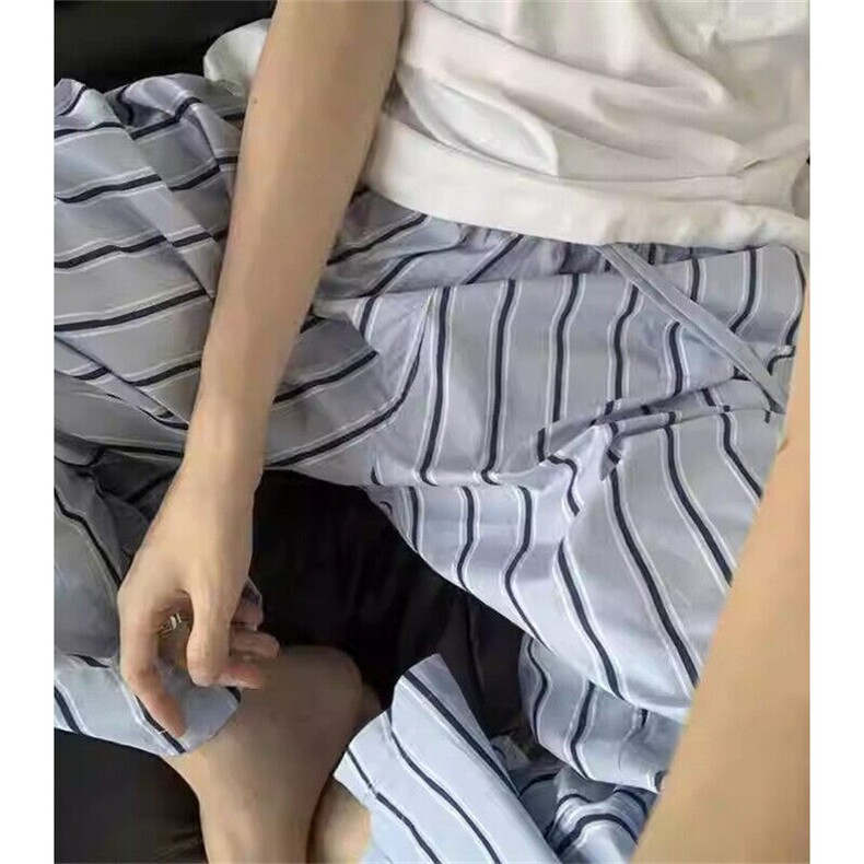 夏季薄款男女韩系松紧腰棉麻直筒条纹休闲长裤KA60,男装休闲裤,星座1116A（原606A-3）