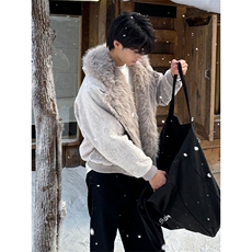 冬季加厚外套美式连帽毛领座山雕棉服男款高级感保暖棉衣夹克，男装夹克，星座506A