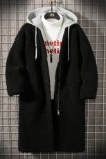 1日系休闲假两件中长款连帽棉衣男情侣羊羔毛外套YG7502P125控168，男装棉衣，星座226-2